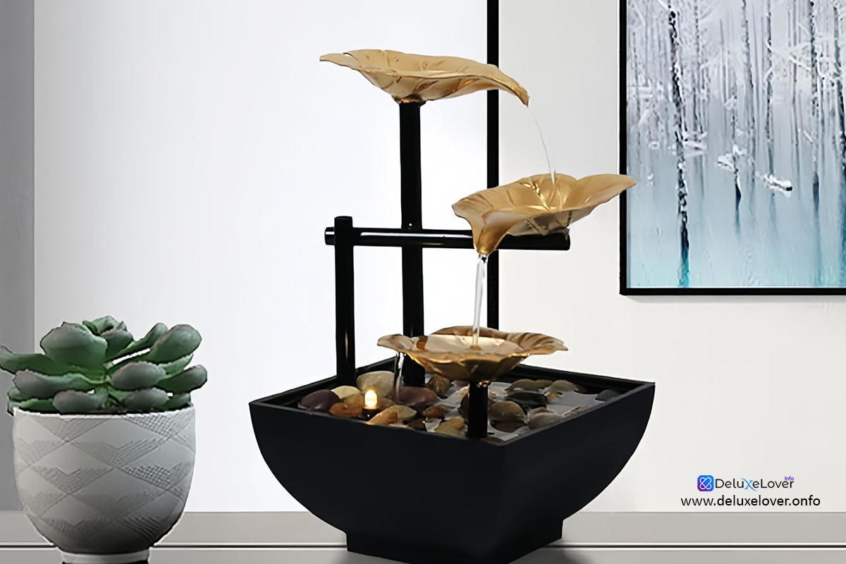 Tabletop Water Fountain Indoor – Water Fountain Decor for Meditation, Relaxation for Yoga, Study, Tea, Living Room, Office, Beauty Club Decor