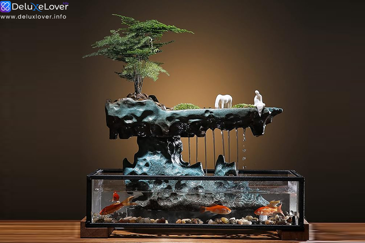 Ceramic Tabletop Water Fountain – Electric Indoor Zen Fountain with Pump for Bedroom, Living Room, Office – Relaxation Gift Decoration
