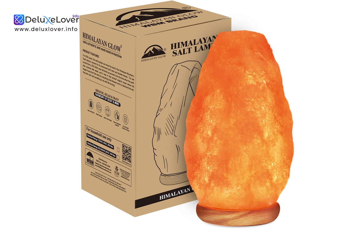 Himalayan Salt Lamp 5-7 lbs – Natural Crystal Rock Lamp with Dimmer Switch, Air Purifying Night Light for Home, Bedroom & Office
