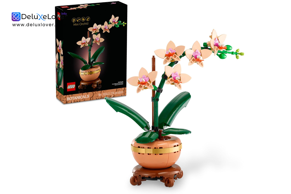 LEGO Orchid Building Set 10343 – Botanical Collection Artificial Plant for Adults, Fake Flower Home Décor, Indoor Desk & Table Decoration, Unique Gift for Birthday or Office