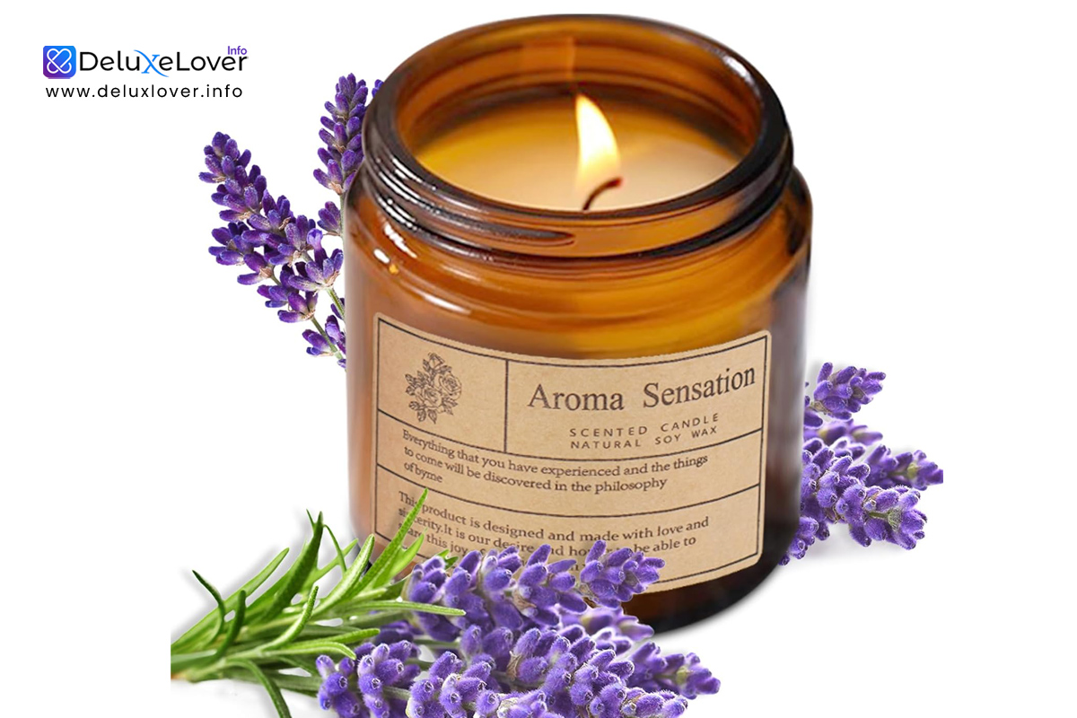 Organic Lavender Soy Candle – 7oz Non-Toxic Aromatherapy Candle for Home, Relaxation, Stress Relief & Meditation – Natural Scented Candle for Bedroom & Spa